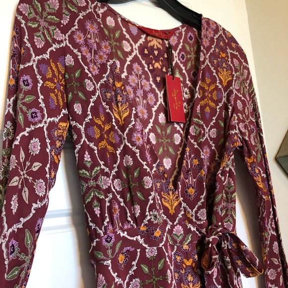 Tigerlily Bouquet Floral GarnetMaxi Dress size 2 - Picture 4 of 6